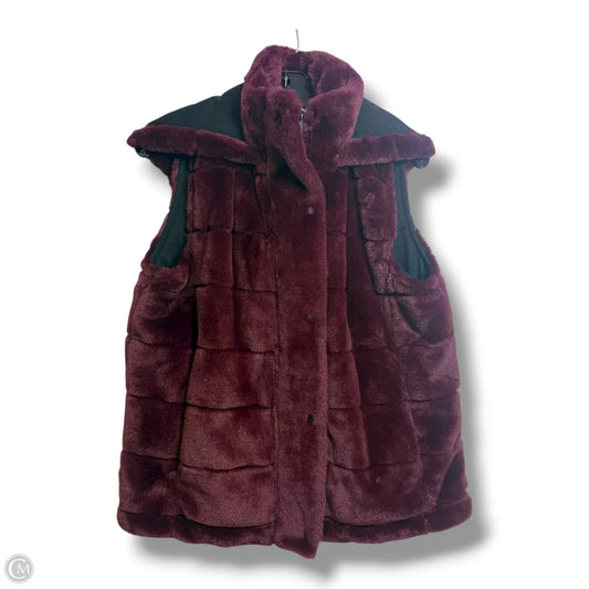 Vest Faux Fur & Sherpa By Clothes Mentor In Maroon, Size: M