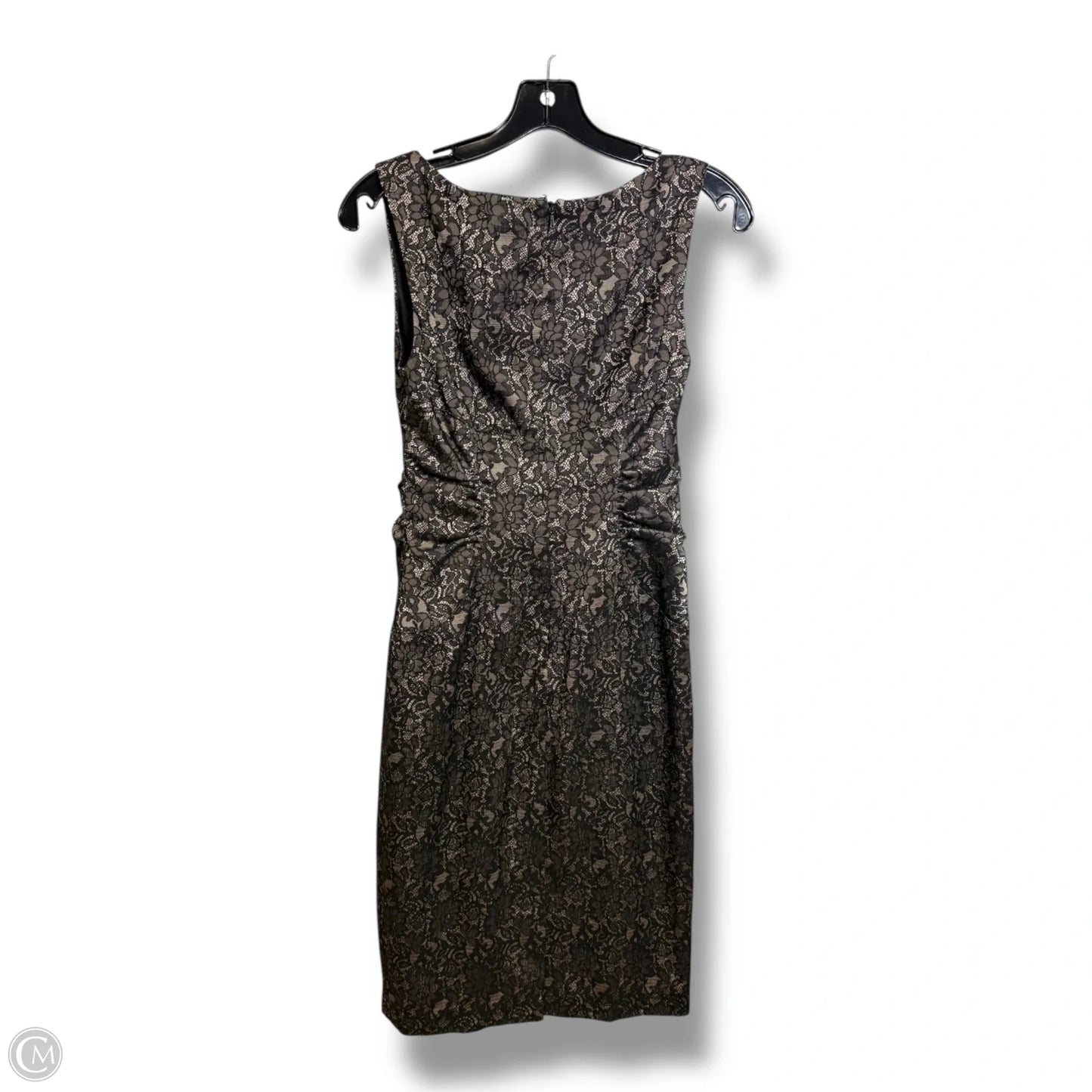 Dress Party Midi By Adrianna Papell In Black & Gold, Size: 8