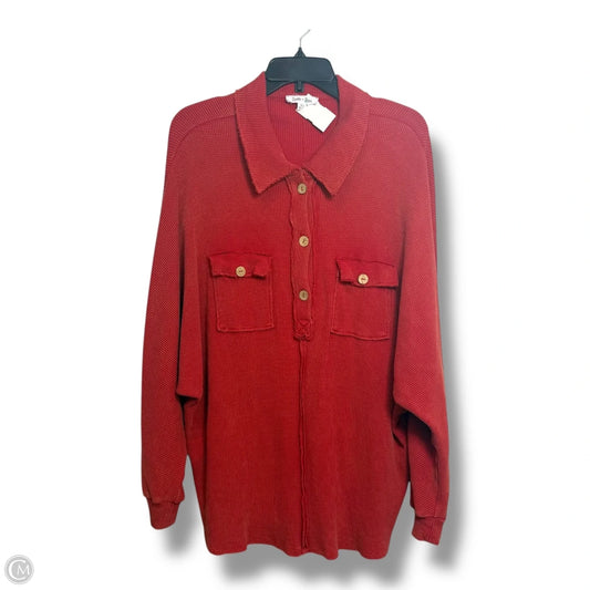 Top Long Sleeve By Clothes Mentor In Red, Size: M