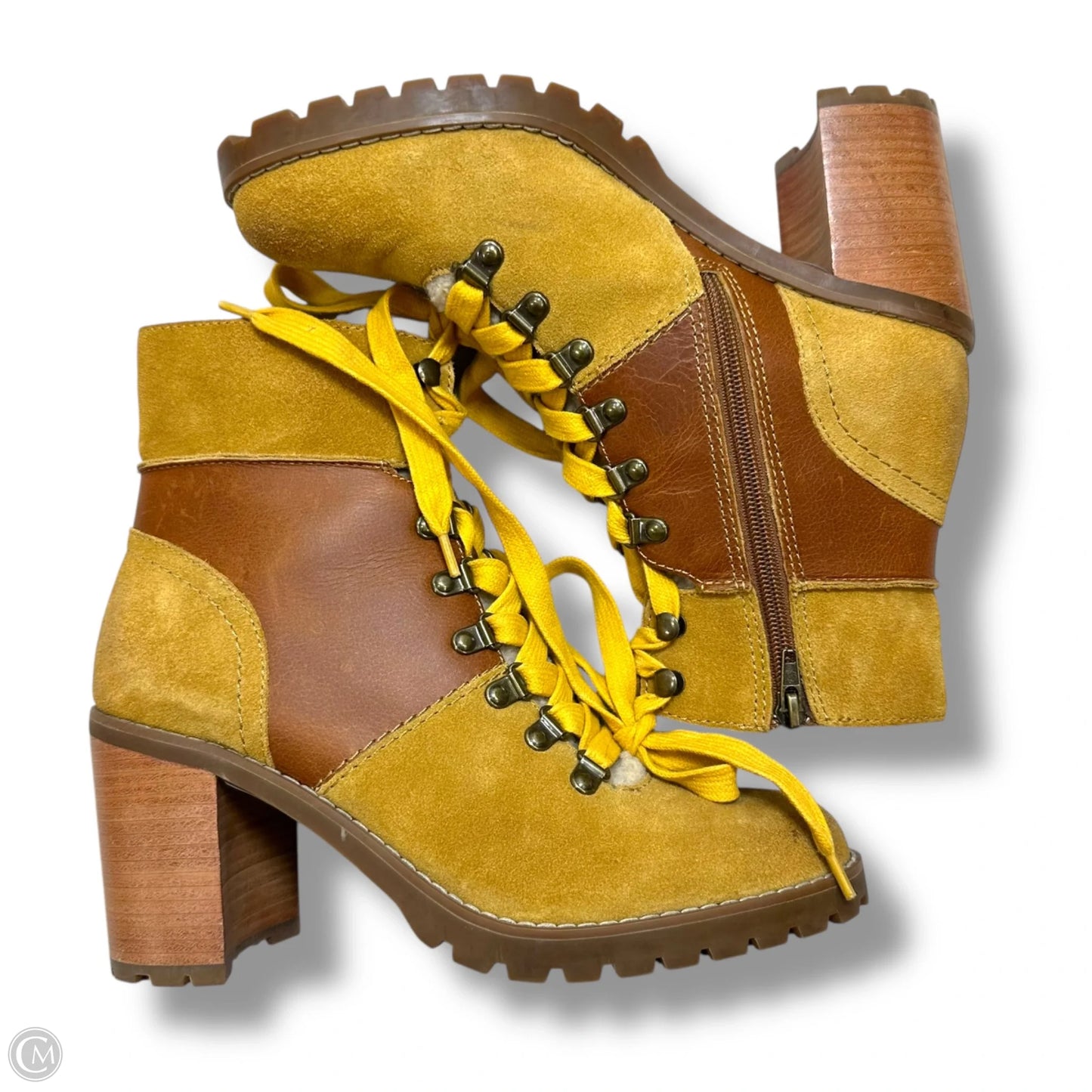 Boots Designer By Frye In Brown, Size: 9.5