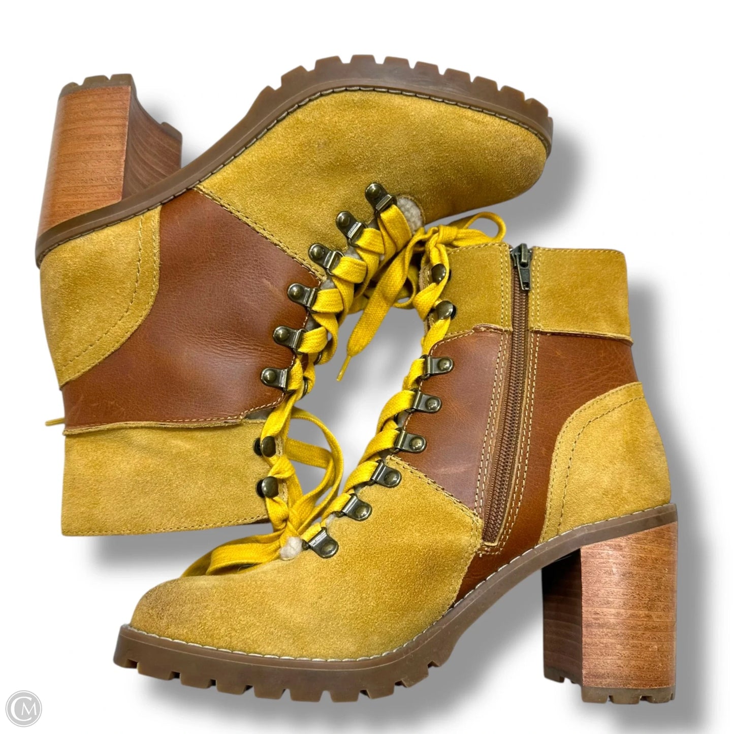 Boots Designer By Frye In Brown, Size: 9.5