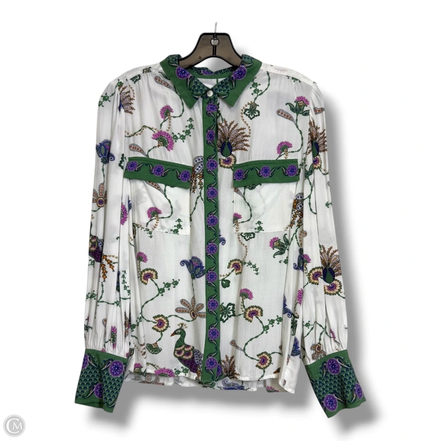 Blouse Long Sleeve By Loft In Floral Print, Size: M
