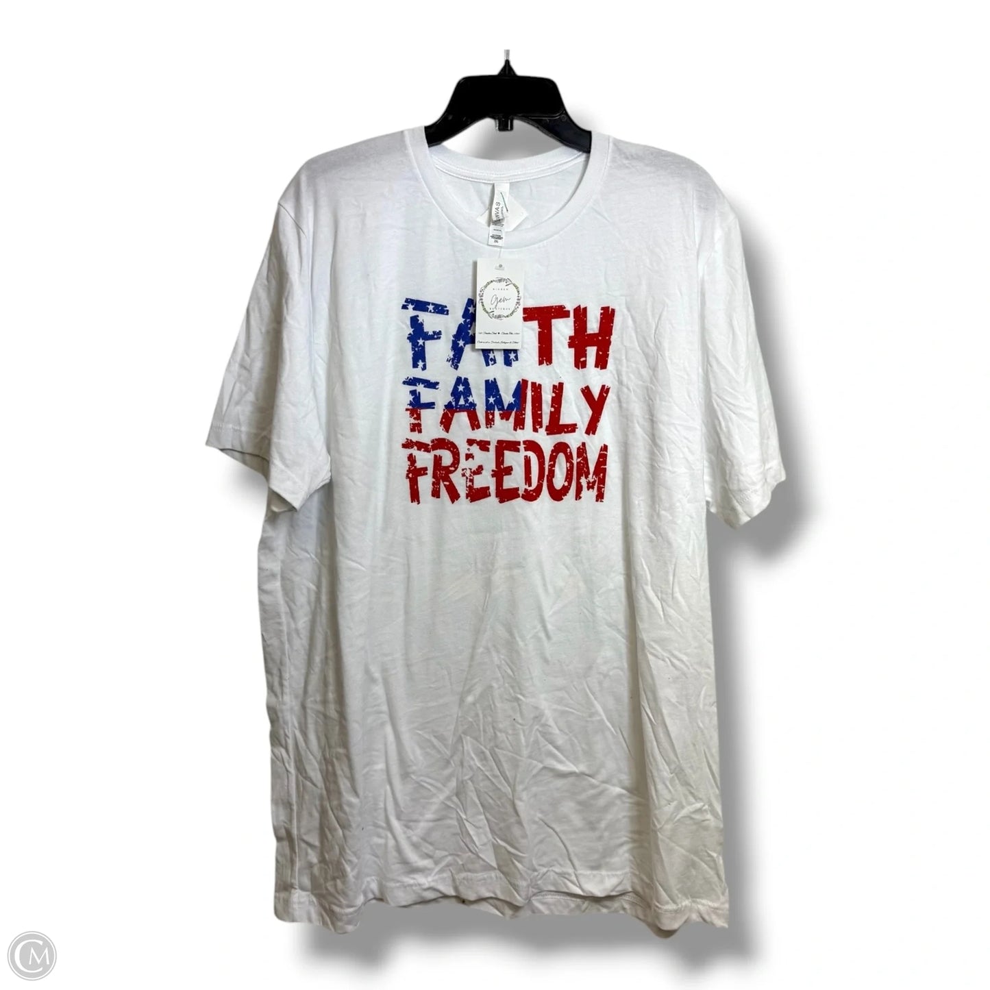 Top Short Sleeve By Canvas In White, Size: 2x