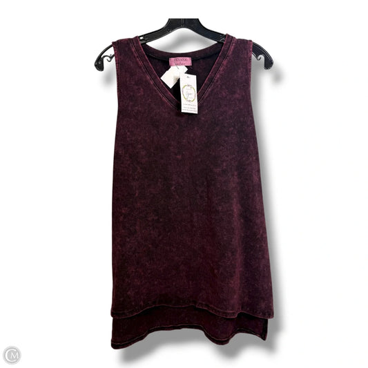 Tank Top By Zenana In Maroon, Size: L