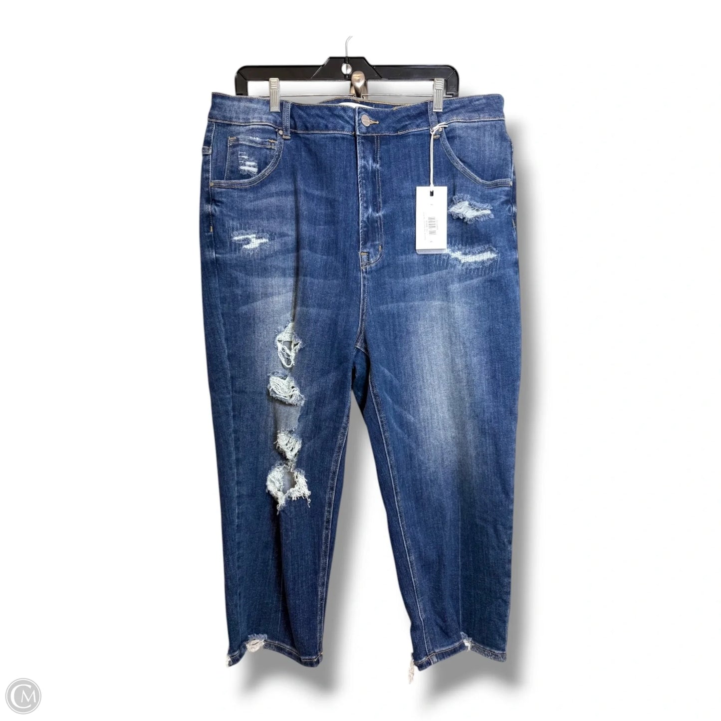 Jeans Cropped By Risen In Blue Denim, Size: 3x