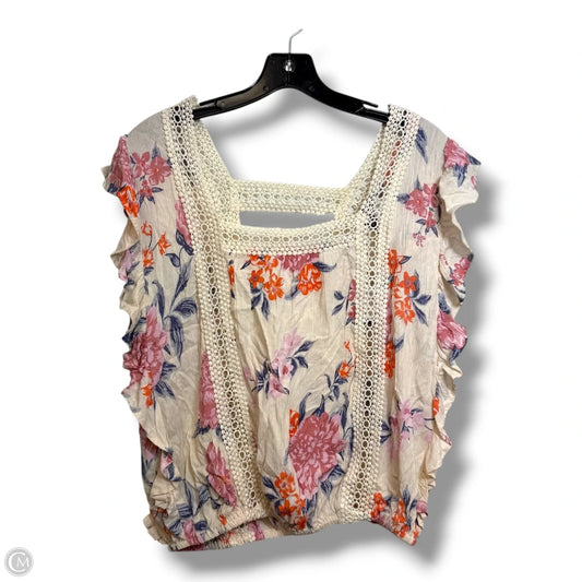 Top Sleeveless By Angie In Floral Print, Size: L