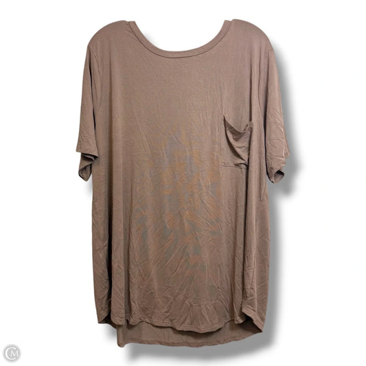 Top Short Sleeve By Zenana In Taupe, Size: 3x