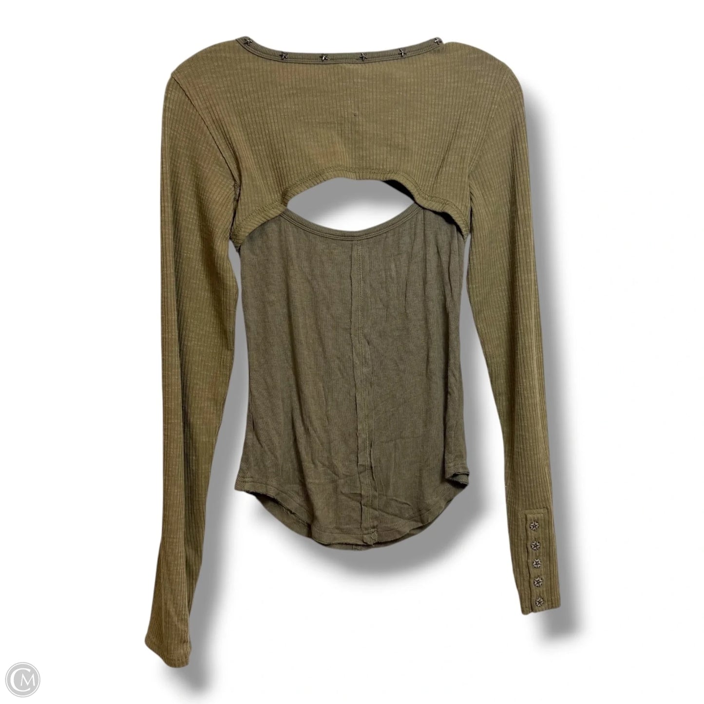 Top Long Sleeve By Pol In Green, Size: S