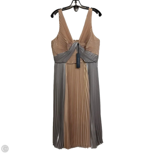 Dress Party Midi By Bcbgmaxazria In Grey & Orange, Size: 10