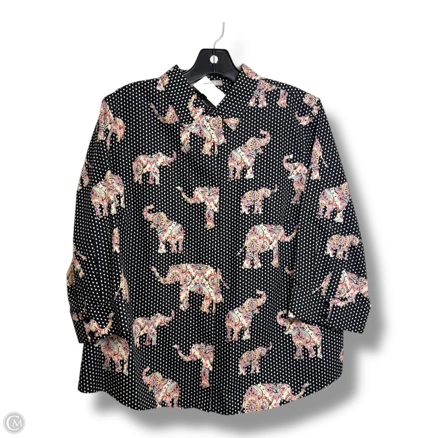 Blouse 3/4 Sleeve By Chicos In Animal Print, Size: Lp