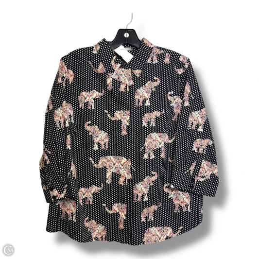 Blouse 3/4 Sleeve By Chicos In Animal Print, Size: Lp
