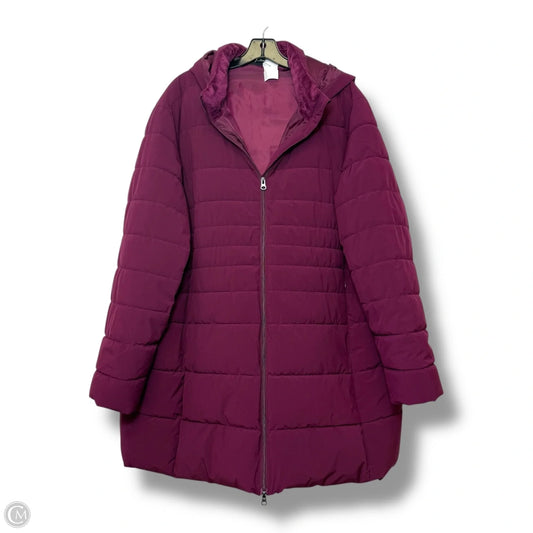 Coat Parka By Clothes Mentor In Maroon, Size: 2x