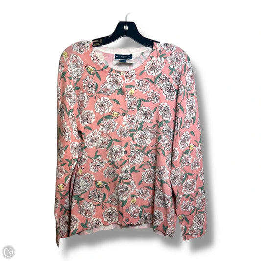 Cardigan By Karen Scott In Floral Print, Size: L