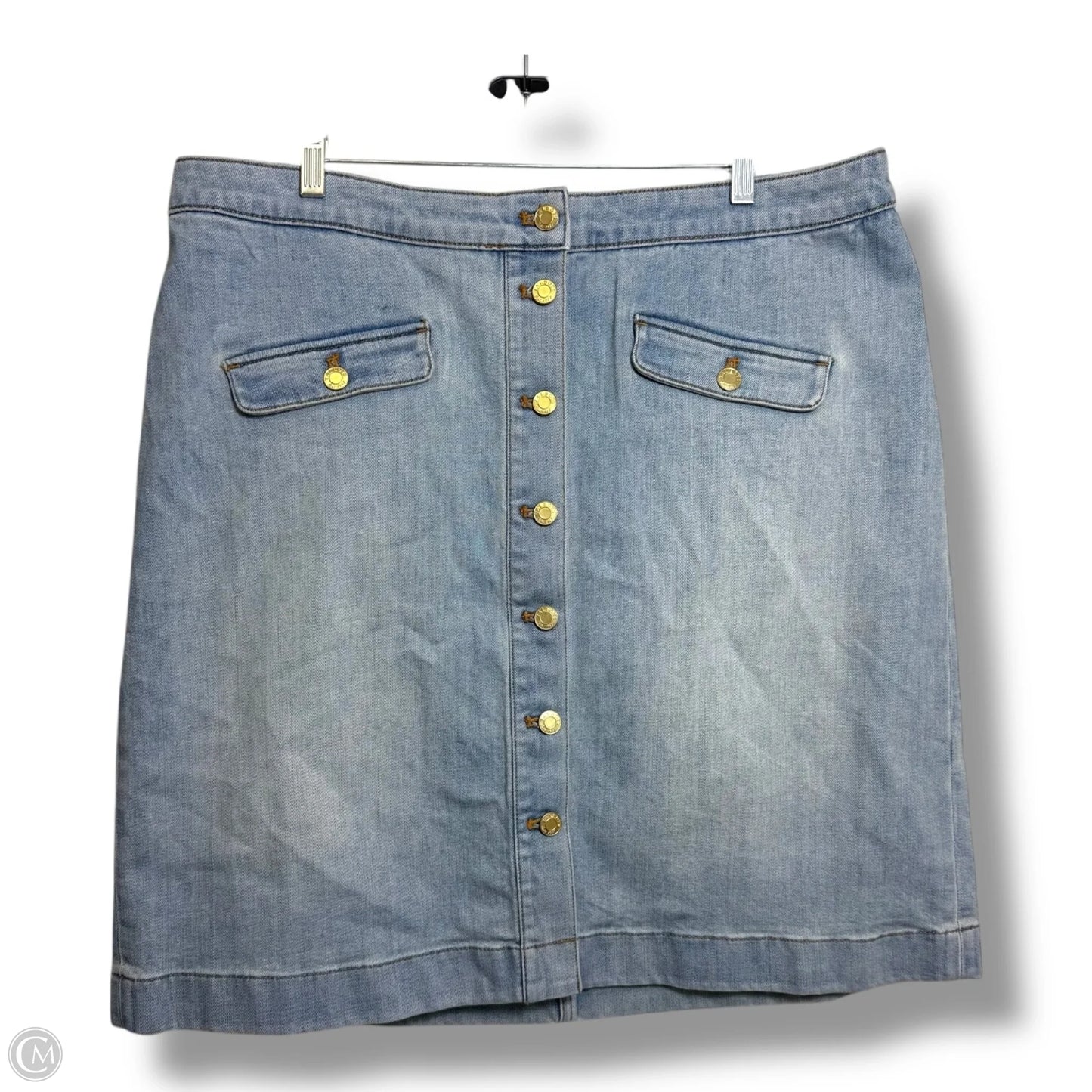 Skirt Midi By Talbots In Blue Denim, Size: 14