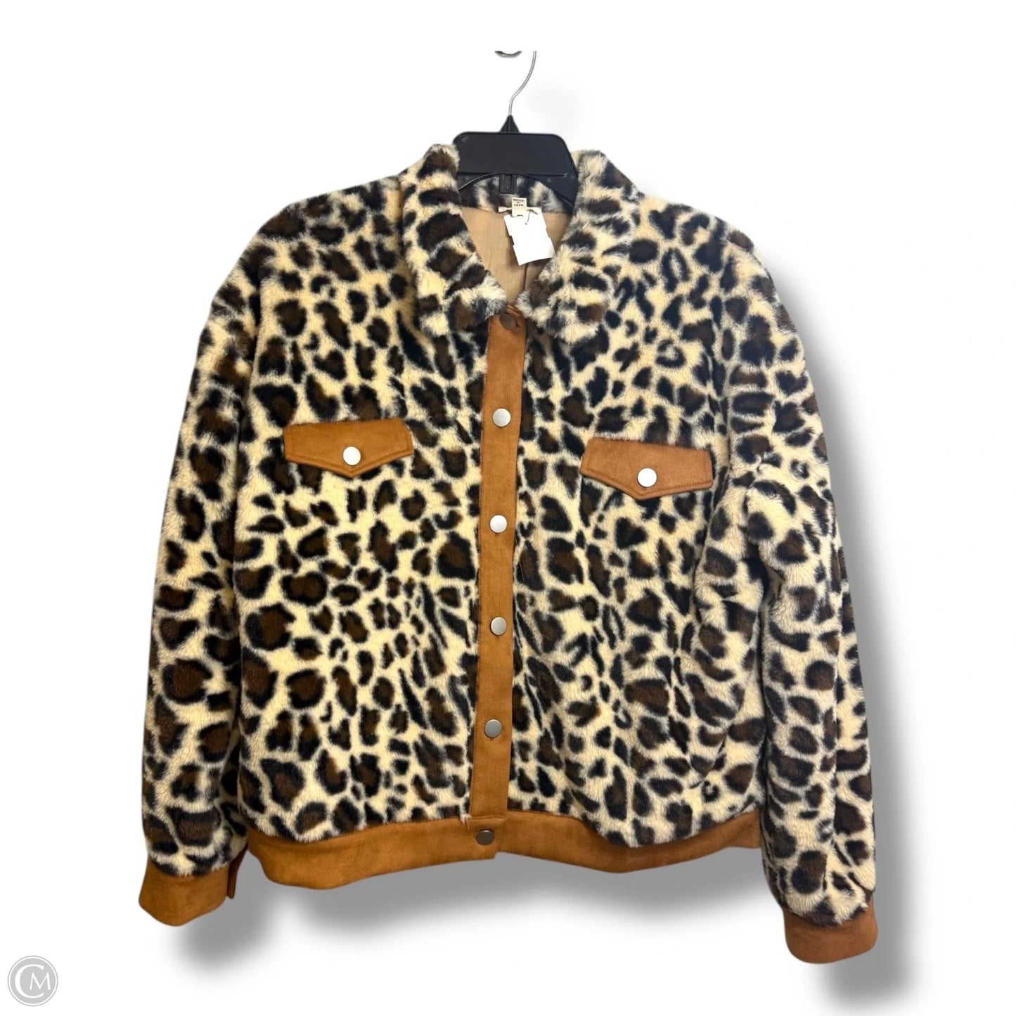 Jacket Faux Fur & Sherpa By Pol In Animal Print, Size: S
