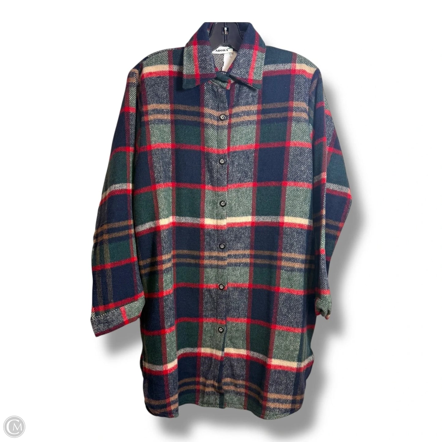 Jacket Shirt By Adora In Plaid Pattern, Size: S