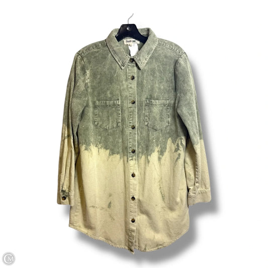 Jacket Shirt By Peach Love Cream California In Green, Size: S