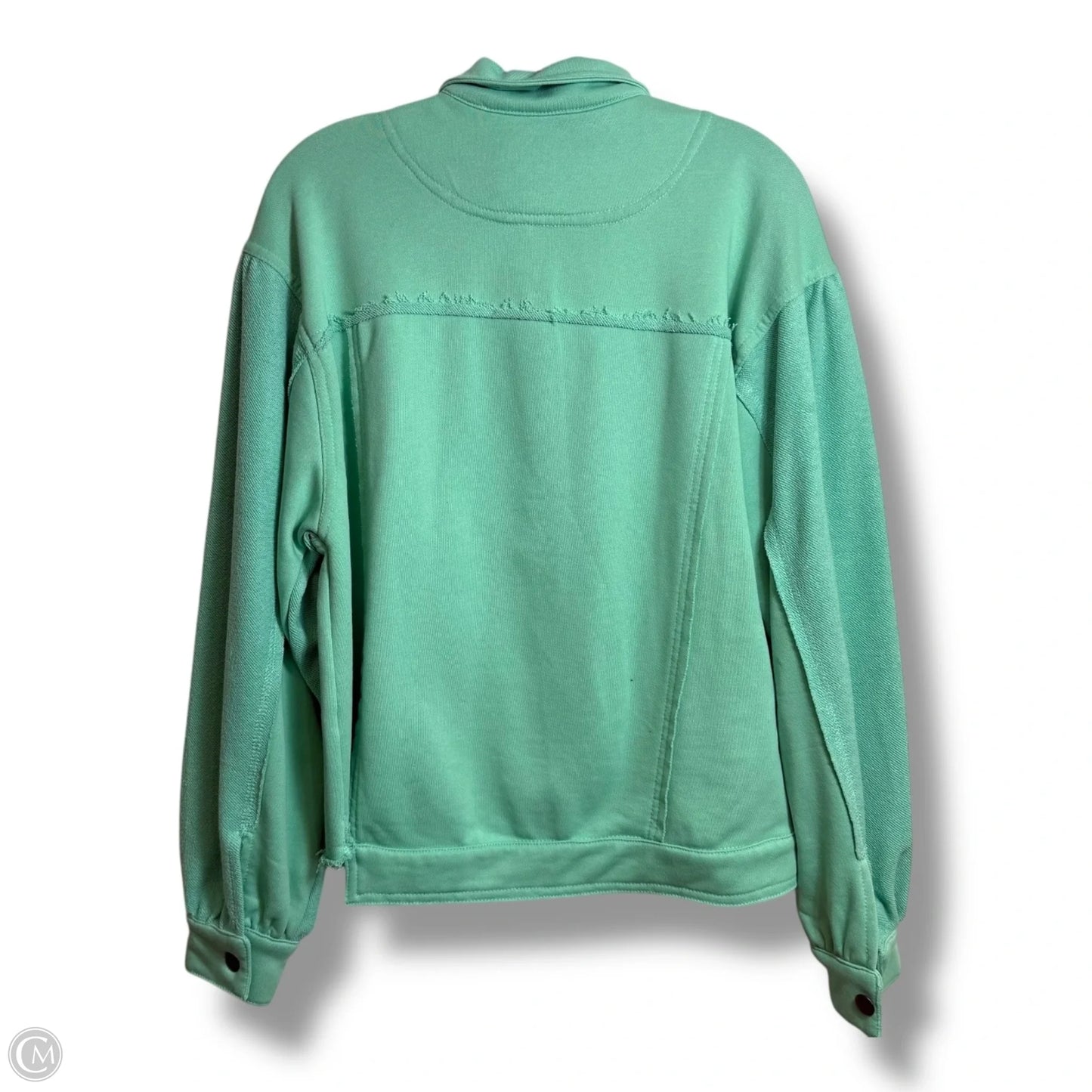 Jacket Shirt By Pol In Aqua, Size: S