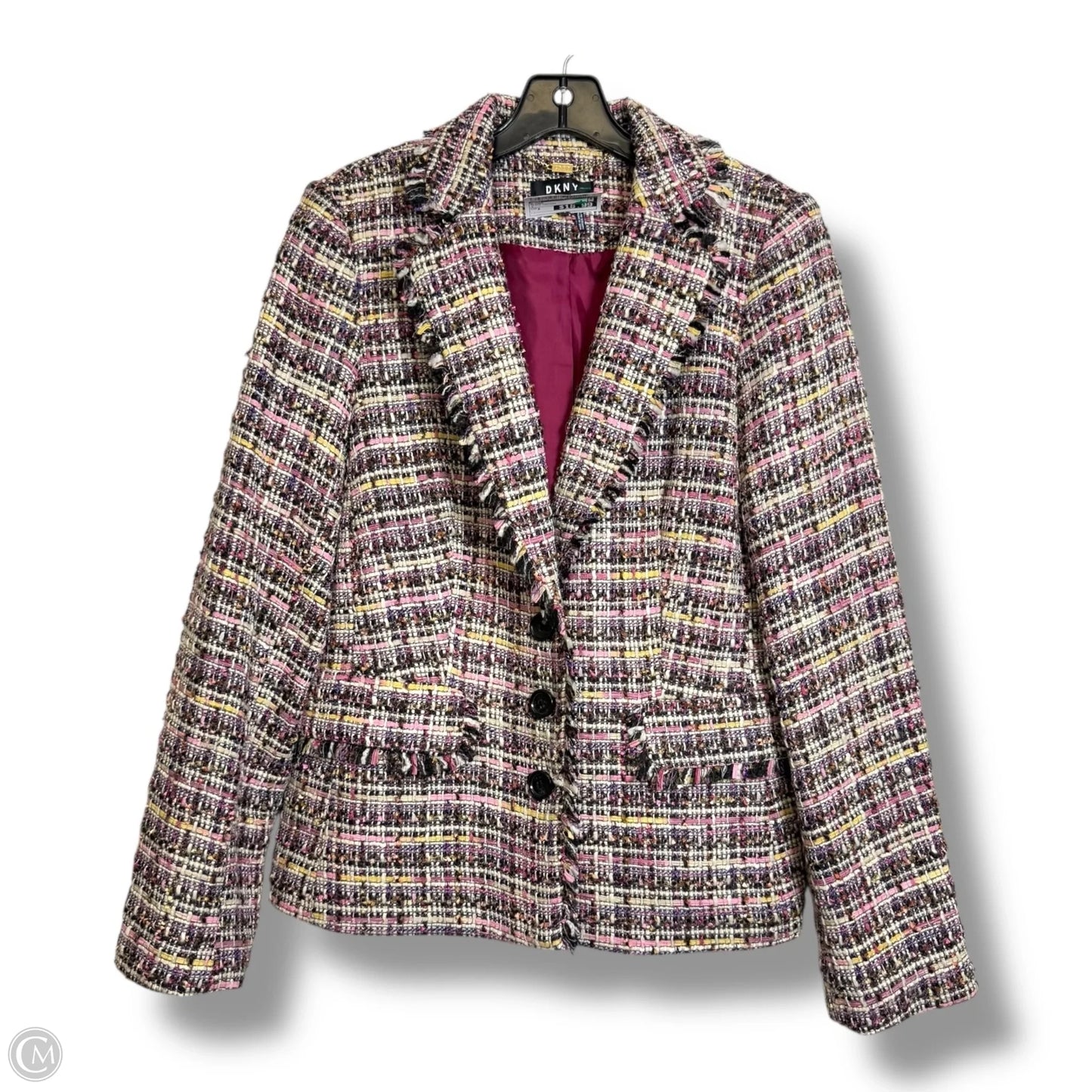 Blazer By Dkny In Plaid Pattern, Size: 8