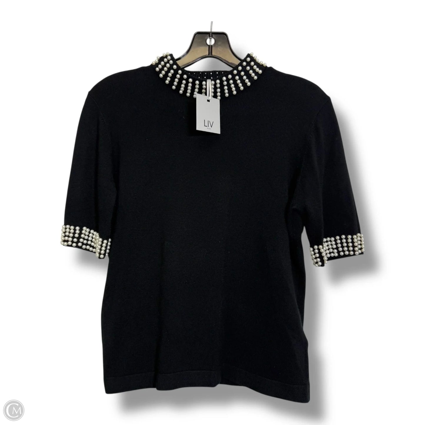 Sweater Short Sleeve By Clothes Mentor In Black, Size: S