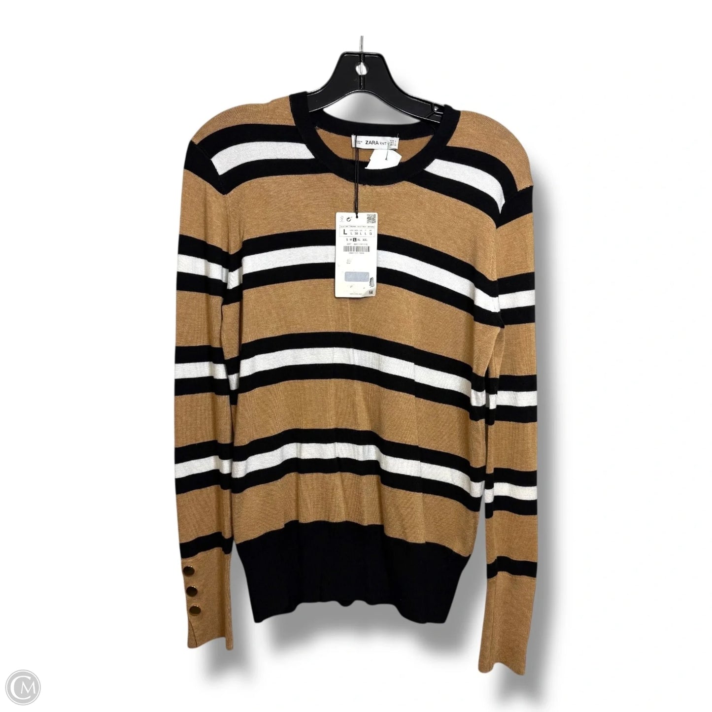 Sweater By Zara In Striped Pattern, Size: L