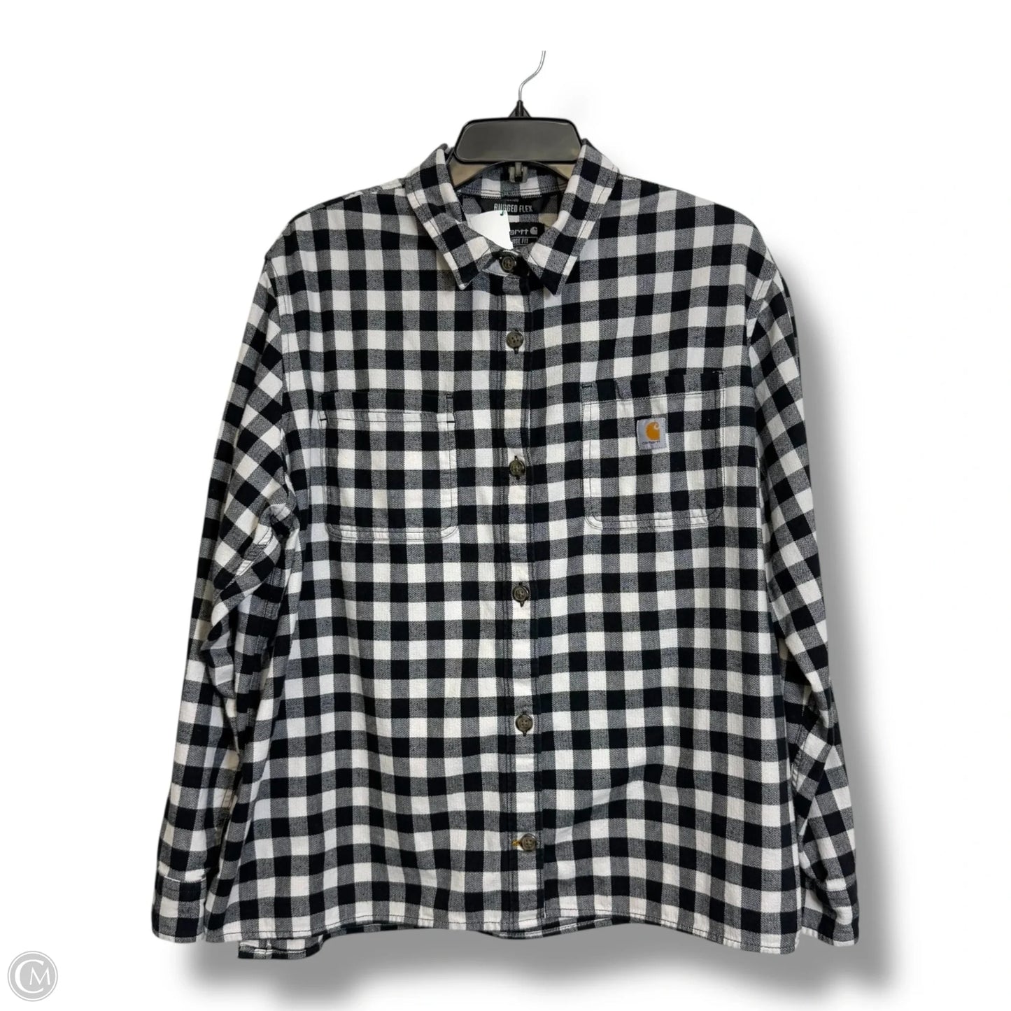 Top Long Sleeve By Carhartt In Plaid Pattern, Size: Xxl