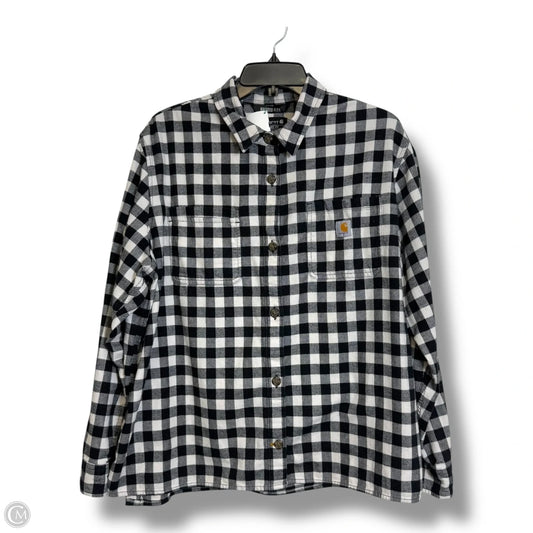 Top Long Sleeve By Carhartt In Plaid Pattern, Size: Xxl