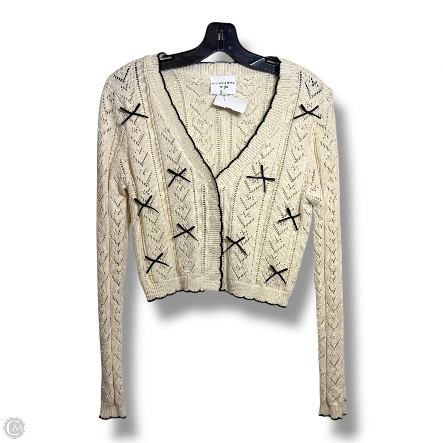 Cardigan By Clothes Mentor In Cream, Size: M