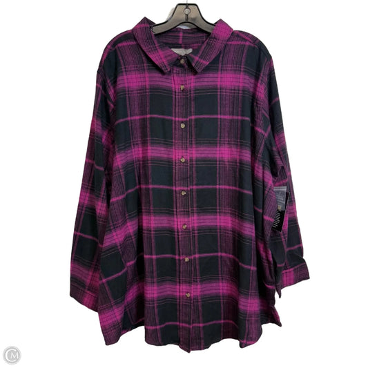 Top Long Sleeve By Woman Within In Purple, Size: 2x