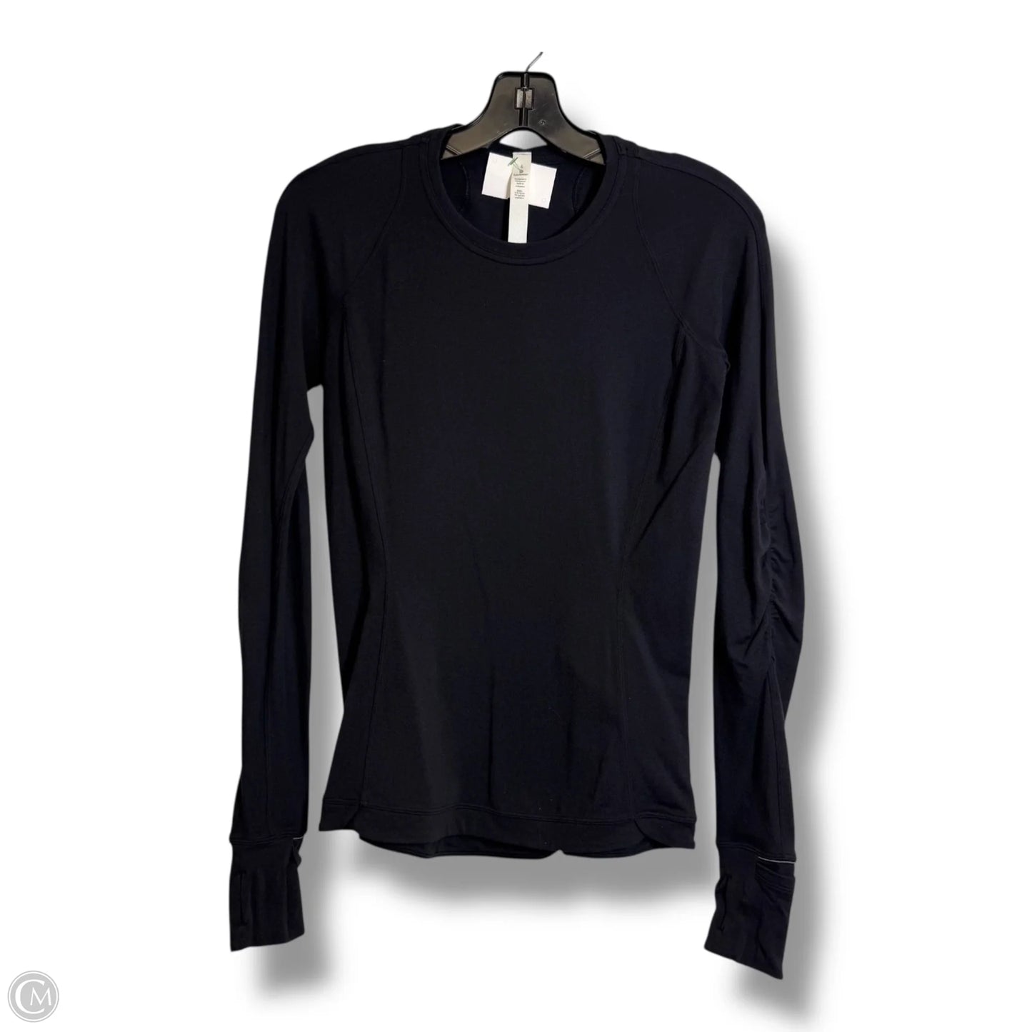 Athletic Top Long Sleeve Crewneck By Lululemon In Black, Size: 6