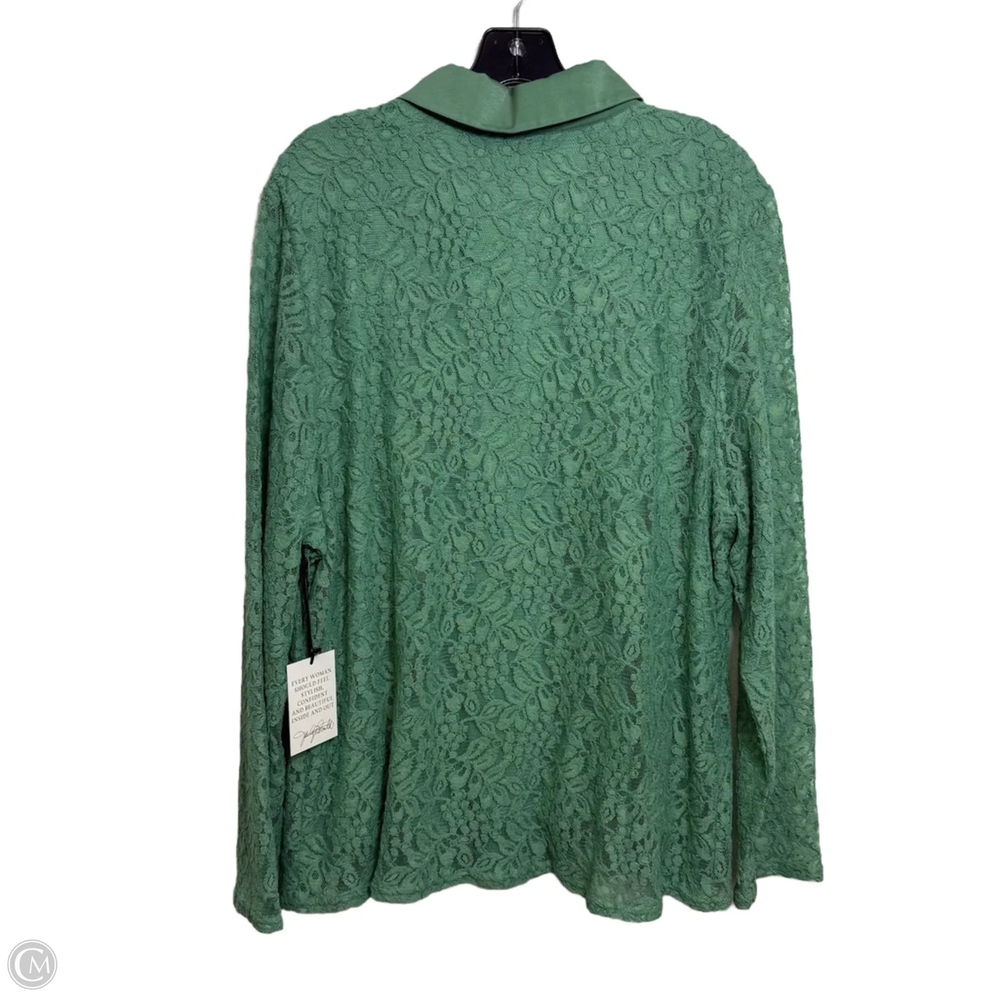 Blouse Long Sleeve By Jaclyn Smith In Green, Size: 2x