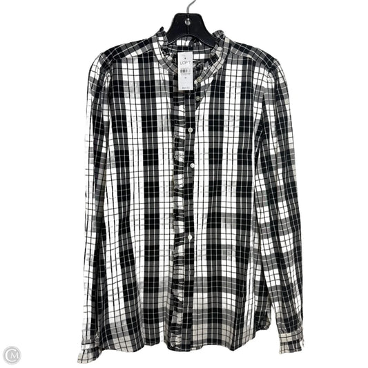 Blouse Long Sleeve By Loft In Black & White, Size: M