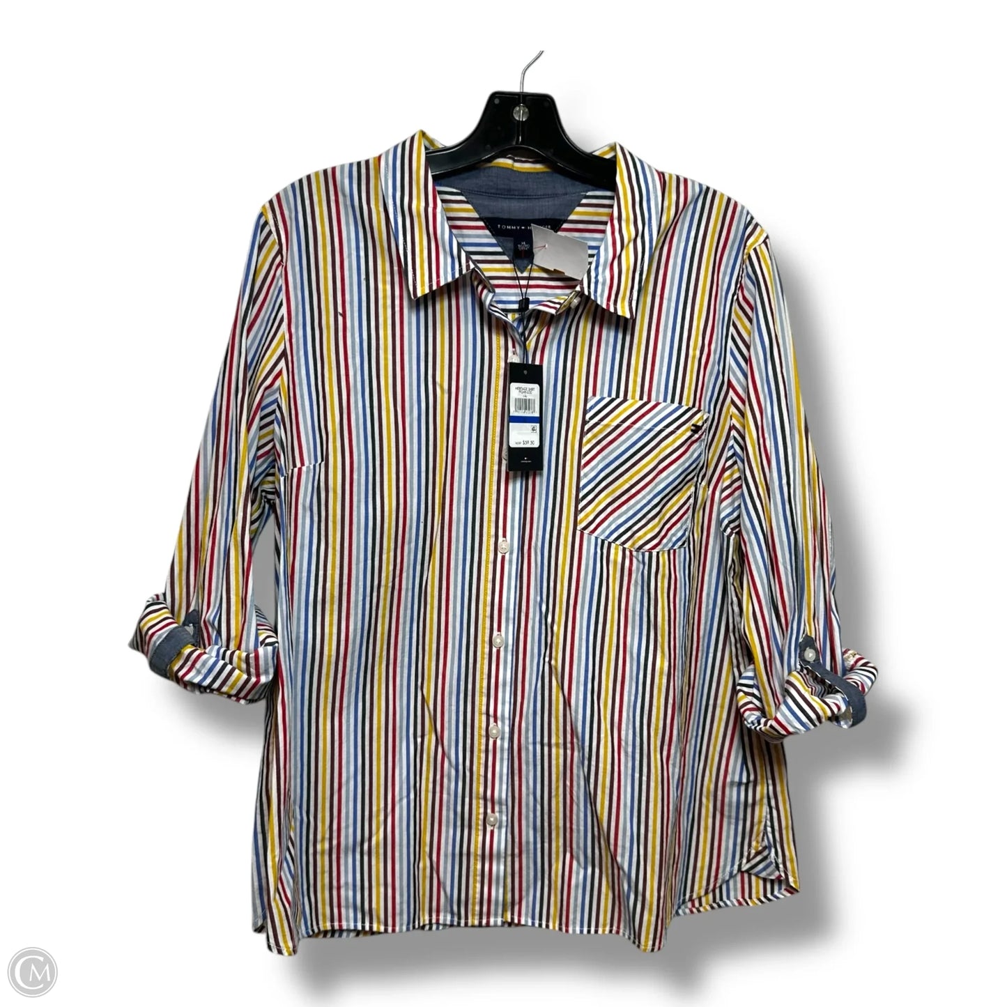 Top Long Sleeve By Tommy Hilfiger In Multi-colored, Size: Xl