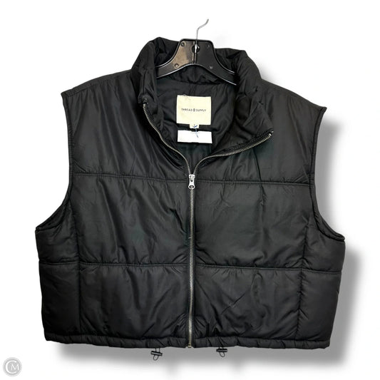 Cropped Vest Puffer & Quilted By Thread And Supply In Black, Size: L