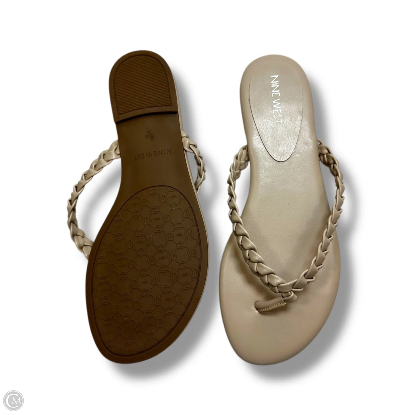 Sandals Flip Flops By Nine West In Beige, Size: 9