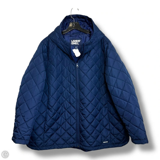 Jacket Puffer & Quilted By Lands End In Blue, Size: 3x