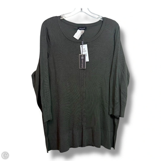 Sweater By Cable And Gauge In Green, Size: 2x