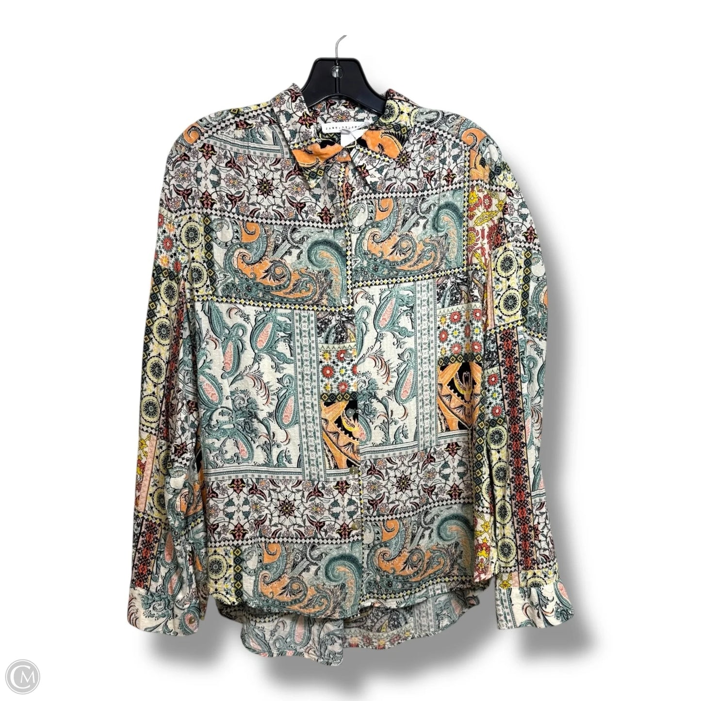 Top Long Sleeve Basic By Jane And Delancey In Paisley Print, Size: L