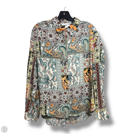 Top Long Sleeve Basic By Jane And Delancey In Paisley Print, Size: L