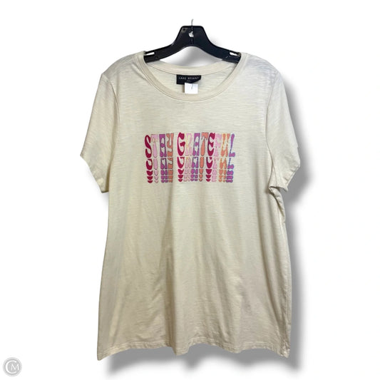 Top Short Sleeve Basic By Lane Bryant In Beige, Size: L