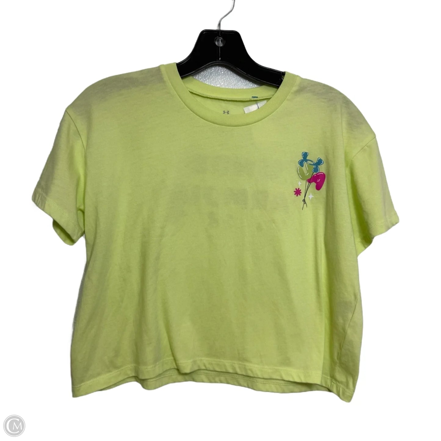 Athletic Top Short Sleeve By Under Armour In Green, Size: S/YXL