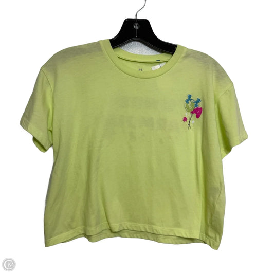 Athletic Top Short Sleeve By Under Armour In Green, Size: S/YXL