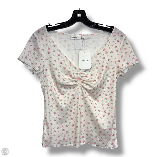 Top Short Sleeve Basic By Elodie In White, Size: M