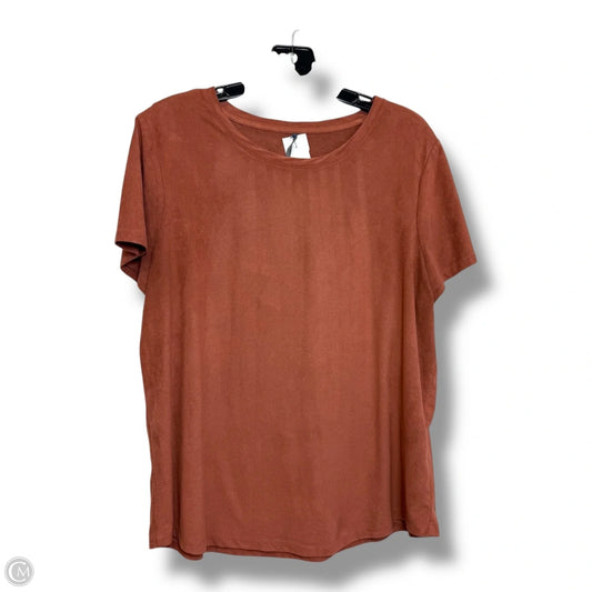 Top Short Sleeve Basic By Anthropologie In Bronze, Size: L
