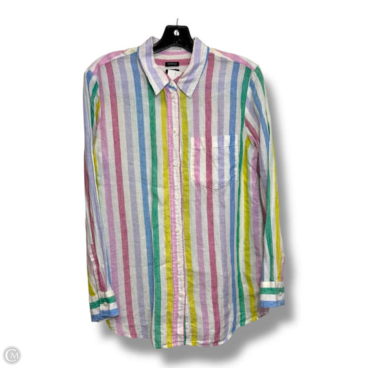 Top Long Sleeve Basic By Gap In Striped Pattern, Size: S