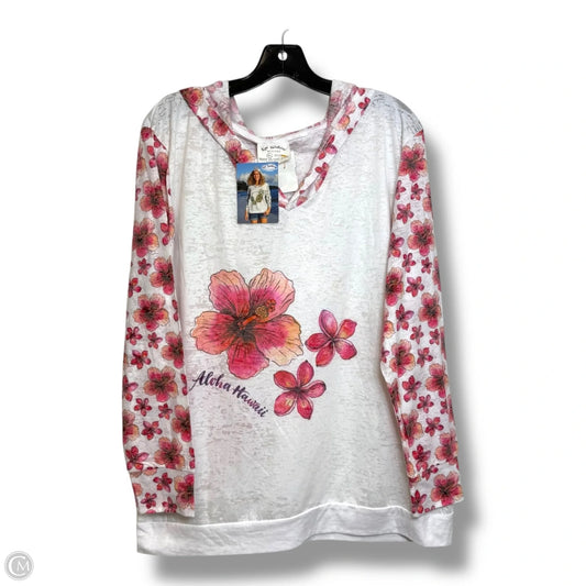 Top Long Sleeve Basic By Clothes Mentor In Pink & White, Size: Xl