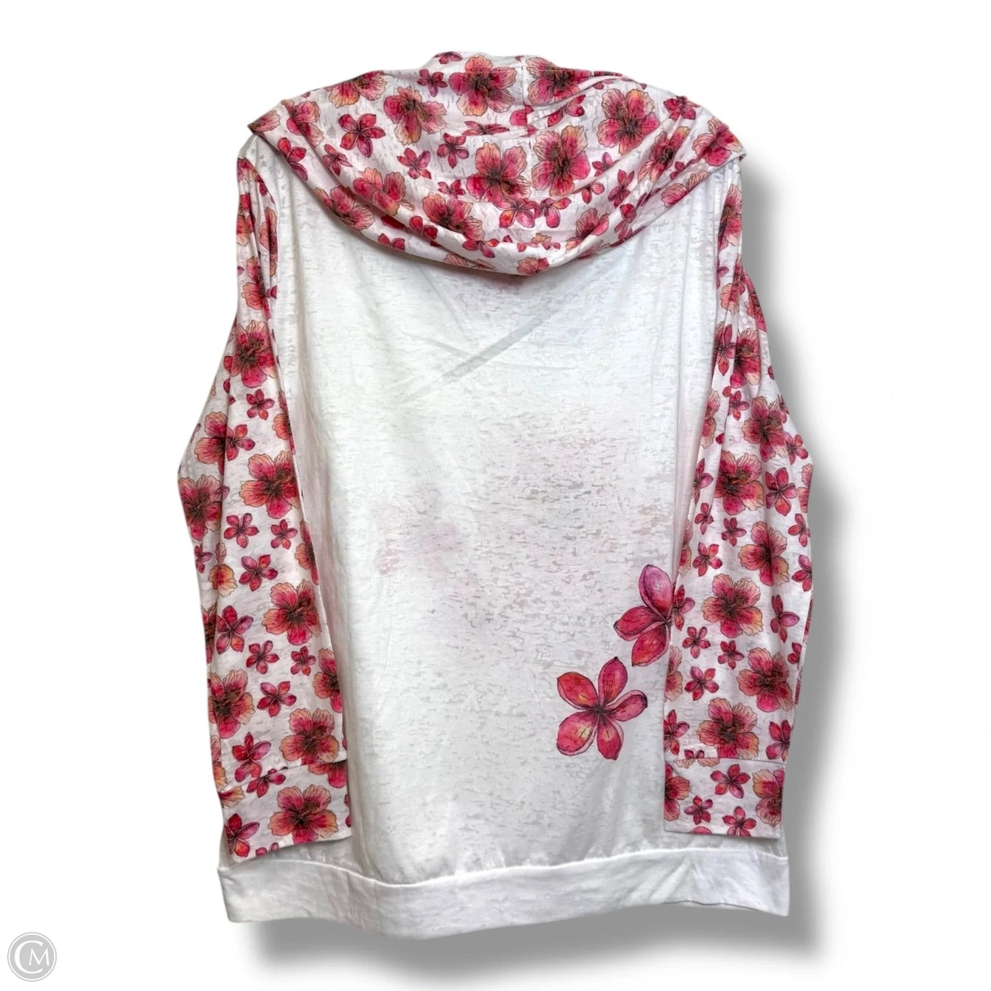 Top Long Sleeve Basic By Clothes Mentor In Pink & White, Size: Xl