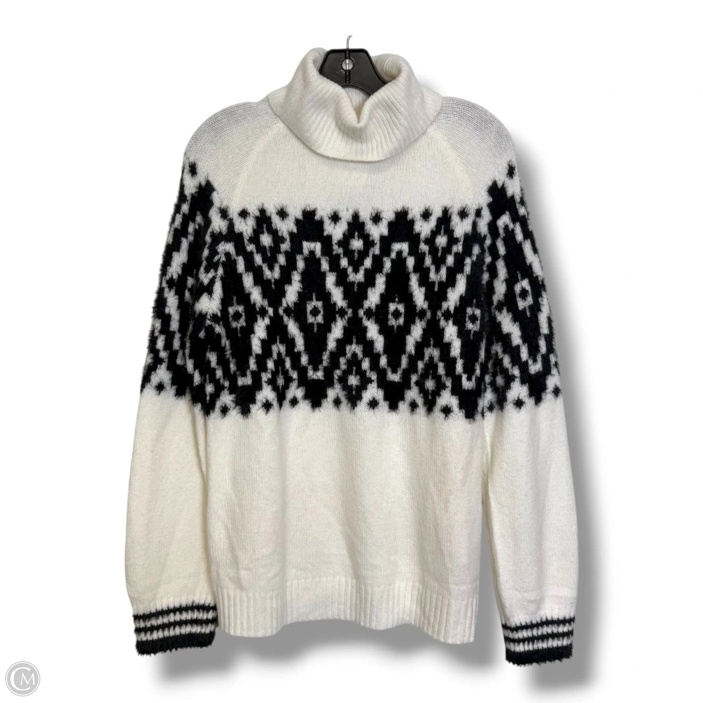 Sweater By Maurices In Black & Cream, Size: M