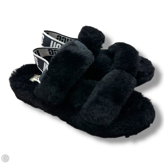 Slippers Designer By Ugg In Black, Size: 9