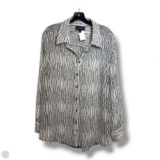Top Long Sleeve By Lane Bryant In Black & White, Size: 18/20